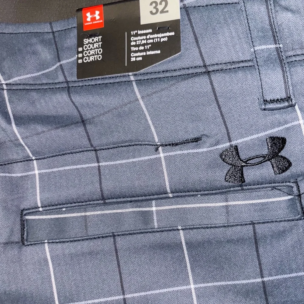 Under Armour Golf Shorts Heat Gear Gray Plaid Men’s Size 32 with 11” Inseam - Picture 9 of 16